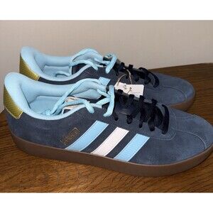 adidas VL Court 3.0 Men’s Suede Low Top Sneakers HQ0170 Blue Gum Rubber Sole